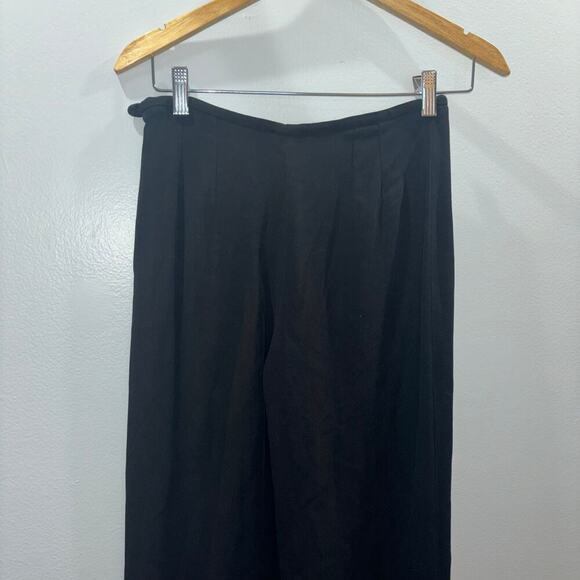 ARMANI COLLEZIONI Women’s Black Wise Leg Crepe Trousers Size 6 - Picture 6 of 11